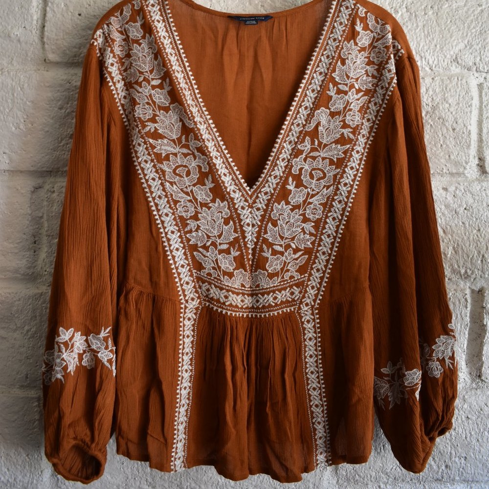American Eagle Embroidery Blouse